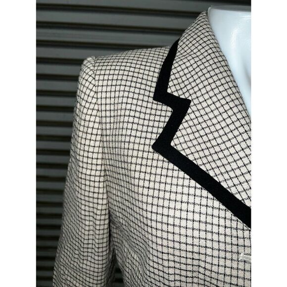 Vtg Kasper A.S.L. jacket career checked button up long sleeve - Picture 5 of 10